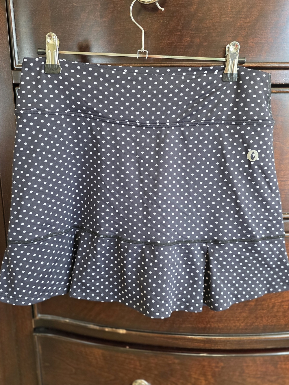 DonaJo Polka "JOJO" Style Women's Pickleball Skirt - Black/White, Size 2/Med
